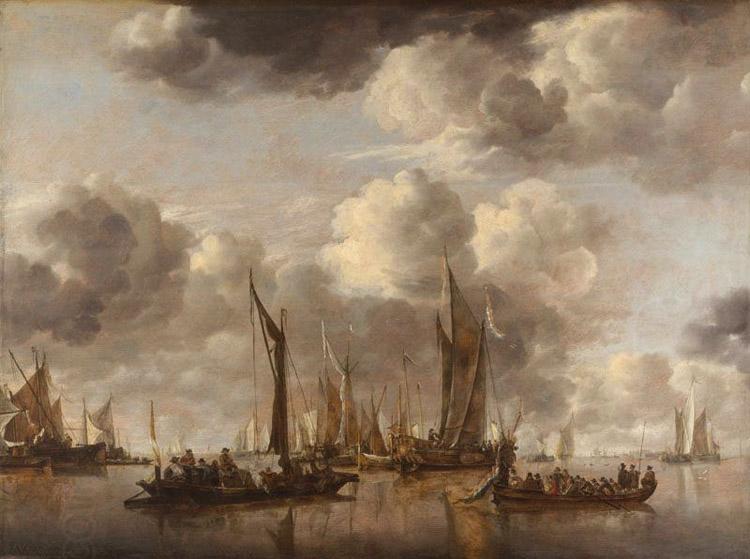 Jan van de Capelle Shipping Scene with a Dutch Yacht Firing a Salut (mk08) China oil painting art